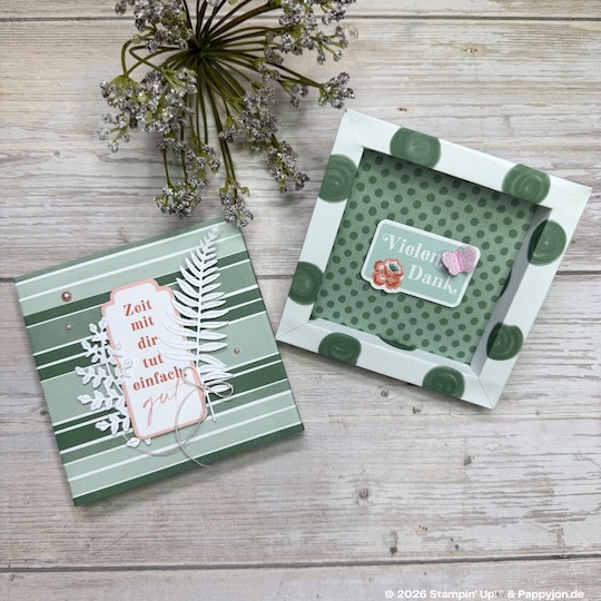 Shadow-Box Gemalte Muster mit Stampin' Up! Produkten