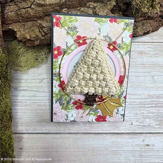 Crochet-Christbaum auf Karte mit Stampin' Up! Produkten