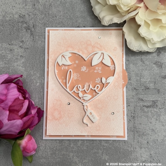 Slider-Karte LOVE mit Stampin' Up! Produkten